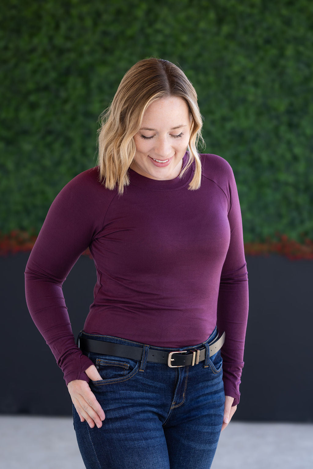 Blair Long Sleeve Top - Plum
